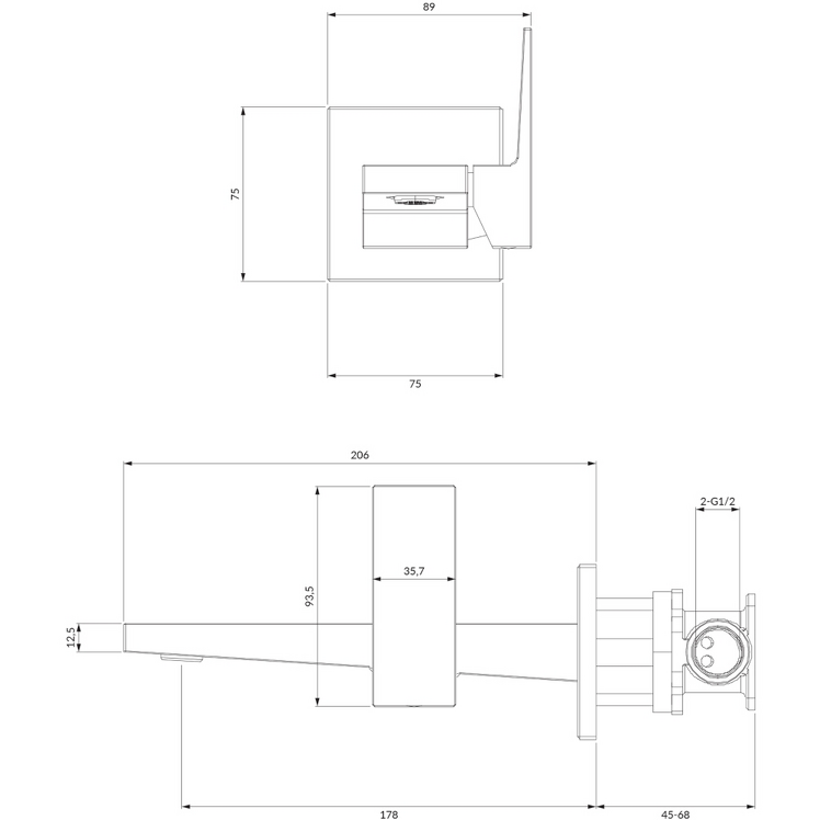 OMNIRES Bateria umywalkowa FRESH podtynkowa chrom połysk FR7115NCR